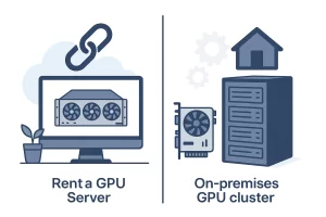 高对比度的GPU服务器租用与本地GPU集群场景对比图