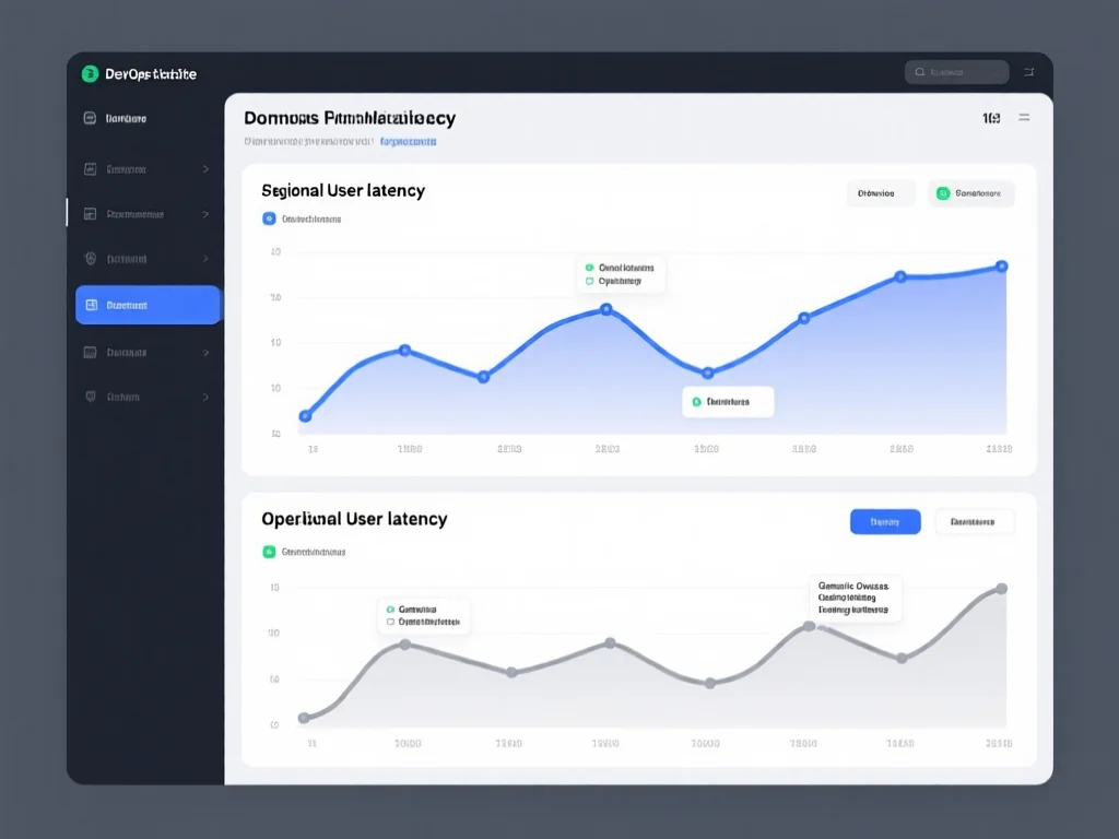 运维延迟平衡仪表板，展示国内团队维护体验和区域用户访问延迟的对比