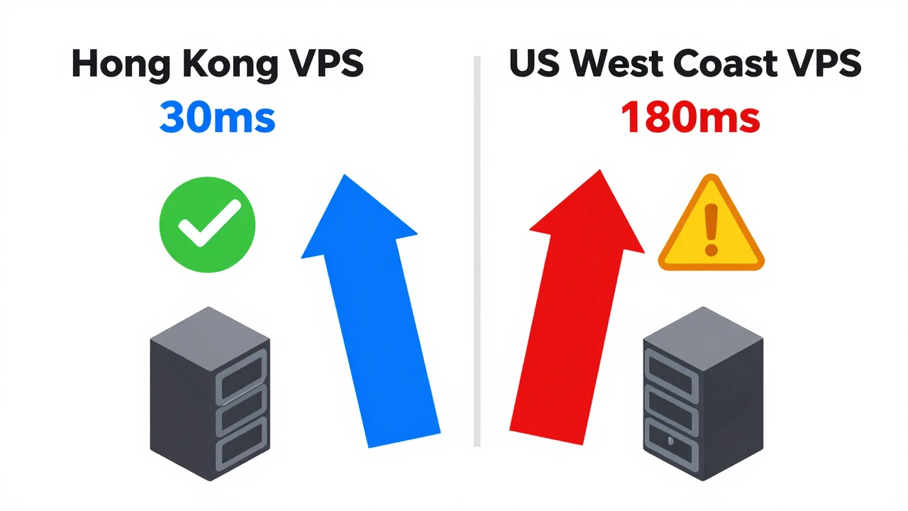香港VPS vs 美国VPS延迟对比