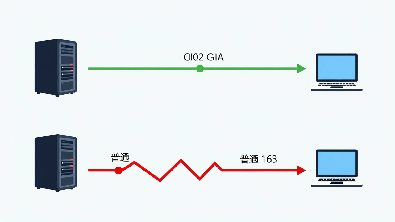 CN2 GIA 与普通 163 线路路由对比