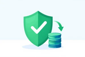 Hostease 退款政策实测封面图：绿色盾牌与退款箭头