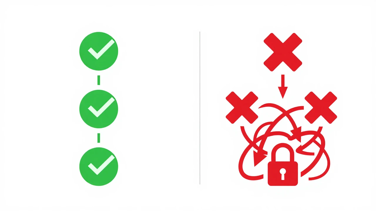 Hostease 退款流程对比图：简单三步 vs 复杂流程
