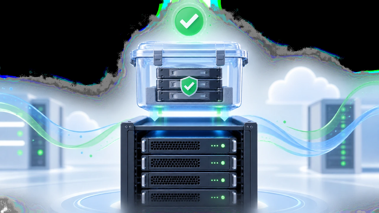 BorgBackup 压缩去重备份与恢复验证封面图：服务器数据归档到独立备份箱