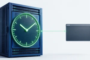 systemd timer 定时任务实战封面：服务器机柜与时钟面板
